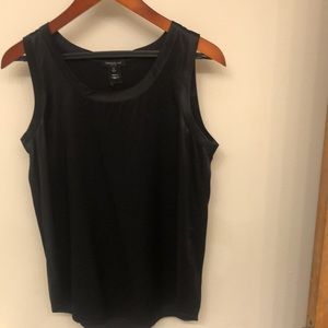 Lafayette 148 100 percent silk top black reversible shiny or matte side